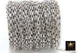 Gold Plated Box Chain: Thick Rectangle Jewelry Chains (5.0 x 3.5 mm) CH 164, Silver Box Chain