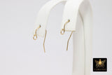 Sterling Silver Ball End Earring Hooks, Earring Findings # 2171, 11.5 x 20 mm Fancy Ear Wire Components