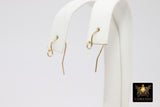 Sterling Silver Ball End Earring Hooks, Earring Findings #2171, 11.5 x 20 mm Fancy Ear Wire Components