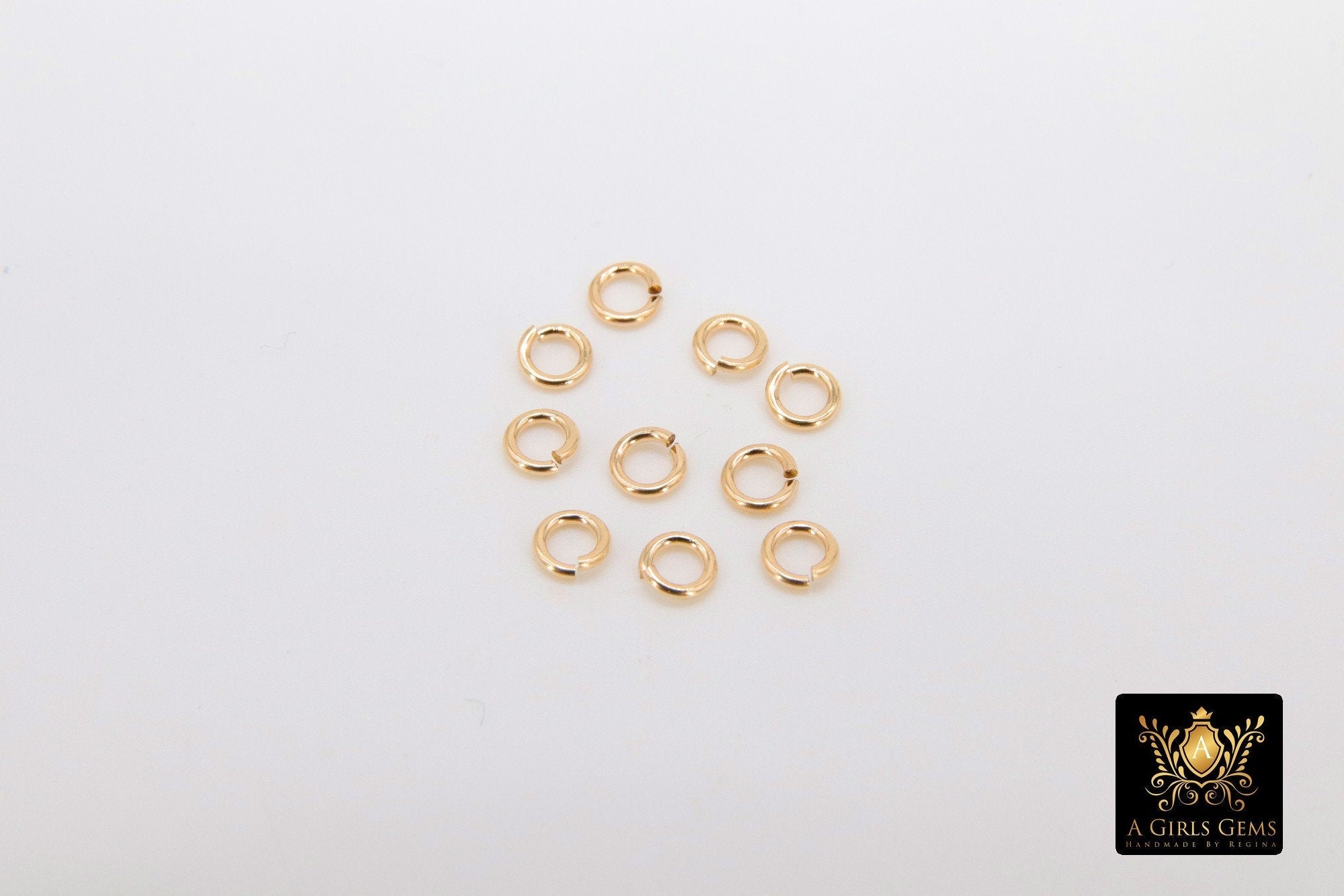 14 K Gold Filled Jump Rings, 3.3 mm 4.0 mm 5.0 mm and 6.0 mm Open Snap Close Rings # 3304, Strong 20 Gauge