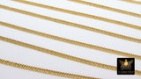 Stainless Steel Chain, 304 Gold Faceted Dainty Curb 3.5 mm Chains CH #163, Unfinished Necklace Chains