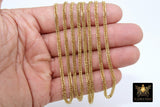 Stainless Steel Chain, 304 Gold Faceted Dainty Curb 3.5 mm Chains CH #163, Unfinished Necklace Chains