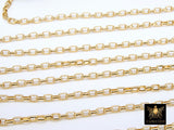 Gold Box Chains, Thick 5.0 x 3.5 mm Rectangle Box Chains CH #139, Unfinished Gold Chunky Jewelry Chains