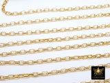 Gold Plated Box Chain: Thick Rectangle Jewelry Chains (5.0 x 3.5 mm)