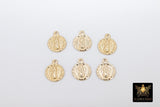 14 K Gold filled Virgin Mary Charm, Tiny 14 20 Gold Miraculous Madonna Bracelet Charms # 2157, Minimalist Chain Necklace