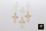 14 K Gold Filled Cross Charms, 925 Sterling Silver Filigree Scroll Crosses #2317, Pattern Textured 14 20 Religious Jewelry