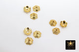 Gold Bead Caps, Bead End Caps, 7 Different 8 mm Styles