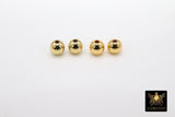 Gold Plated Beads, 50 pc Smooth Seamless Silver Beads, Round High Quality 2