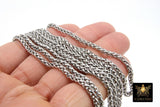Stainless Steel Gold Chain, 304 Rope Mesh Chains CH #222, Silver 5 x 3 mm Unfinished Necklace Chains