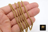 Stainless Steel Gold Chain, 304 Rope Mesh Chains CH #222, Silver 5 x 3 mm Unfinished Necklace Chains