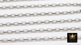 Gold Plated Box Chain: Thick Rectangle Jewelry Chains (5.0 x 3.5 mm) CH 164, Silver Box Chain
