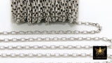 Gold Plated Box Chain: Thick Rectangle Jewelry Chains (5.0 x 3.5 mm) CH 164, Silver Box Chain