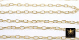 Gold Oval Chain, Oval Unfinished Silver Rectangle Chain CH #158, 7 mm Necklace