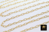 Gold Oval Chain, Oval Unfinished Silver Rectangle Chain CH #158, 7 mm Necklace