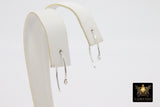 14 K Gold Filled Ear Wire Hooks, 925 Sterling Silver V Wire Earring Findings # 2166, 22 mm Long Earring Hooks