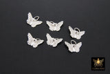 925 Silver Butterfly Charms, Sterling Silver Jewelry, 8 x 12 mm Minimalist Tiny Dangle #2152