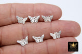 925 Silver Butterfly Charms, Sterling Silver Jewelry, 8 x 12 mm Minimalist Tiny Dangle # 2152