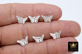 925 Silver Butterfly Charms, Sterling Silver Jewelry, 8 x 12 mm Minimalist Tiny Dangle #2152