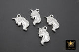 Silver Unicorn Charms, Tiny Fantasy Charms, Stainless Steel Unicorn Head #874