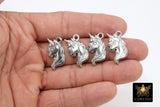 Silver Unicorn Charms, Tiny Fantasy Charms, Stainless Steel Unicorn Head #874