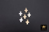 14 K Gold Filled Cross Charms, AG #833/#2146, 3 Pc 925 Sterling Silver Tiny Crosses