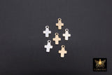 14 K Gold Filled Cross Charms, 3 Pc 925 Sterling Silver Tiny Crosses AG# 833, Small 7 mm Minimalist 14 20 Jewelry