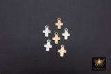 14 K Gold Filled Cross Charms, 3 Pc 925 Sterling Silver Tiny Crosses AG #833, Small Minimalist 14 20 Jewelry