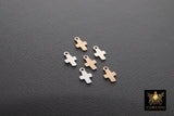 14 K Gold Filled Cross Charms, 3 Pc 925 Sterling Silver Tiny Crosses AG# 833, Small 7 mm Minimalist 14 20 Jewelry