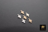 14 K Gold Filled Cross Charms, AG #833/#2146, 3 Pc 925 Sterling Silver Tiny Crosses