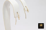 14 K Gold Filled Ball End Earring Hooks, Earring Findings #2171, 11.5 x 20 mm Fancy Ear Wire Components