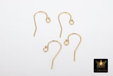 14 K Gold Filled Ball End Earring Hooks, Earring Findings #2171, 11.5 x 20 mm Fancy Ear Wire Components