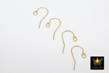 Sterling Silver Ball End Earring Hooks, Earring Findings # 2171, 11.5 x 20 mm Fancy Ear Wire Components