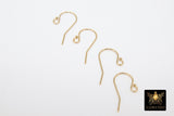 Sterling Silver Ball End Earring Hooks, Earring Findings #2171, 11.5 x 20 mm Fancy Ear Wire Components