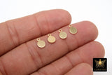 14 K Gold Filled Round Disc Charms, 3 Pc Tiny Flat Gold Blanks, Minimalist 14 20 Jewelry #2132