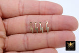 14 K Gold Filled Lighting Bolt Charms, 2 Pc Tiny Thunder Bolt # 2133, 3.6 x 13.5 mm Earring Huggie