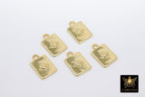 Gold Mini Moon Padlock Charms, Tiny Star Box Pendant #210, Starburst Necklace