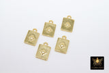 Gold Star Padlock Charms, Small Moon Box Pendant #210, Starburst Necklace