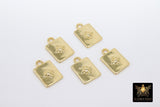 Gold Star Padlock Charms, Small Moon Box Pendant #210, Starburst Necklace