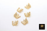 Gold Butterfly Charms, 2 Pc Gold or Resin Pearly Butterflies, Huggie Charms #2612