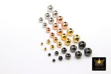 Gold Plated Beads, 50 pc Smooth Seamless Silver Beads, Round High Quality 2