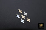 14 K Gold Filled Cross Charms, AG #833/#2146, 3 Pc 925 Sterling Silver Tiny Crosses