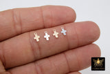 14 K Gold Filled Cross Charms, AG #833/#2146, 3 Pc 925 Sterling Silver Tiny Crosses