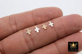 14 K Gold Filled Cross Charms, 3 Pc 925 Sterling Silver Tiny Crosses AG# 833, Small 7 mm Minimalist 14 20 Jewelry