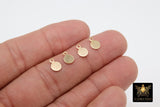 14 K Gold Filled Round Disc Charms, 3 Pc Tiny Flat Gold Blanks, Minimalist 14 20 Jewelry #2132