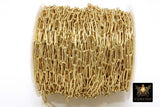 Paper Clip Chain, Unfinished Gold Soldered Chains CH# 120, 14 mm Silver Rectangle Drawn Bracelet