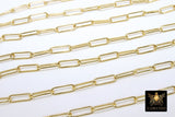 Paper Clip Chain, Unfinished Gold Soldered Chains CH# 120, 14 mm Silver Rectangle Drawn Bracelet
