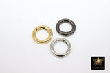 Gunmetal Black Plated Clasp Ring Connector 20 mm Jewelry Clasps in Gold, Silver, Black Ring Clips