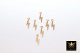 14 K Gold Filled Lighting Bolt Charms, 2 Pc Tiny Thunder Bolt # 2133, 3.6 x 13.5 mm Earring Huggie