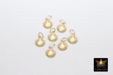 14 K Gold Filled Tiny Scallop Shell Charm, 14 20 Gold Small Seashell #2134, 8 x 9 mm Beach charms