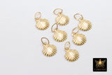 14 K Gold Filled Tiny Scallop Shell Charm, 14 20 Gold Small Seashell #2134, 8 x 9 mm Beach charms